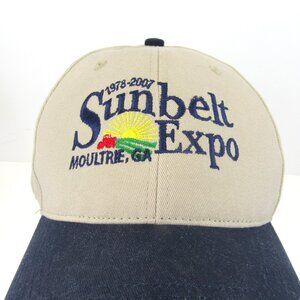 Sunbelt Expo Moultrie, GA Embroidered Logo Men Beige Adj Strap Back Cap Hat
